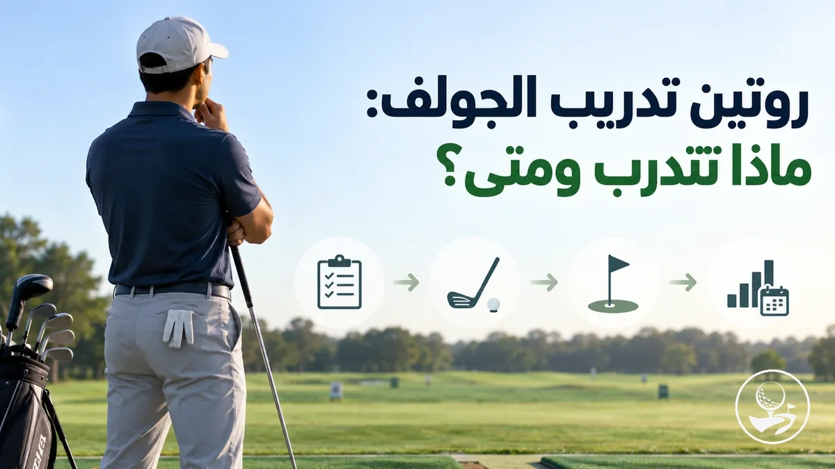 لاعب جولف مبتدئ يتبع روتينًا منظمًا لتدريب الجولف