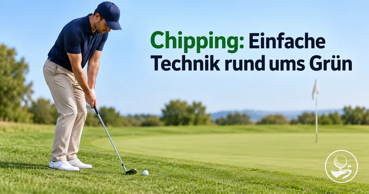 Golfanfänger übt einen einfachen Chip rund ums Grün