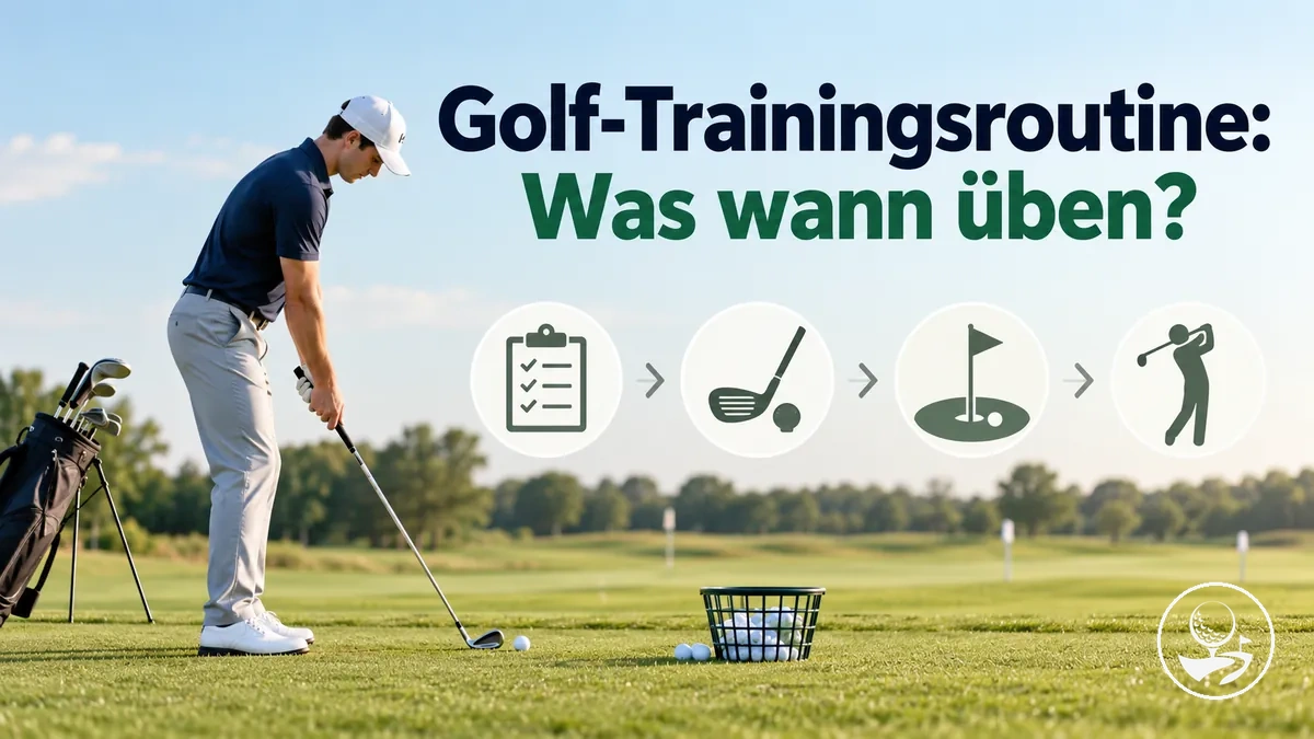 Golfanfänger folgt einer strukturierten Golf-Trainingsroutine