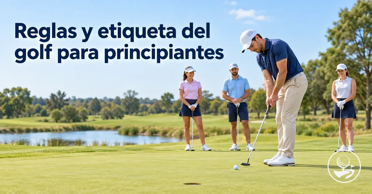 Golfistas principiantes siguiendo las reglas y la etiqueta en el campo