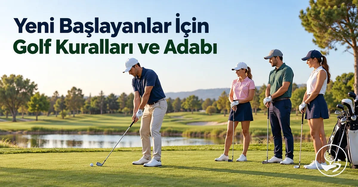Golf sahasında kurallara ve golf adabına uyan yeni başlayan golfçüler